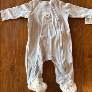 Little Me Soft Blue Footed One Piece